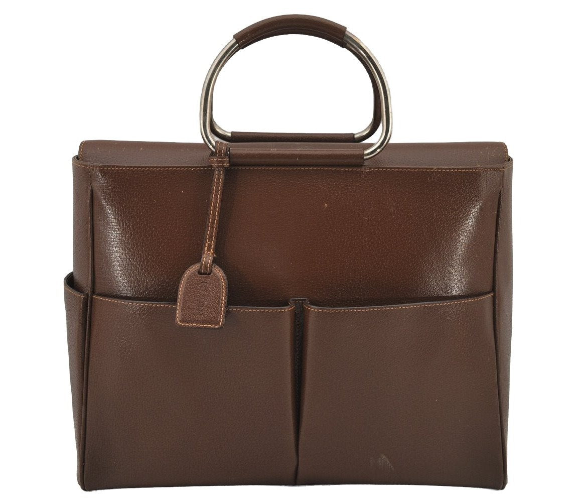 Authentic GUCCI Vintage Hand Bag Leather Brown Junk 8091J