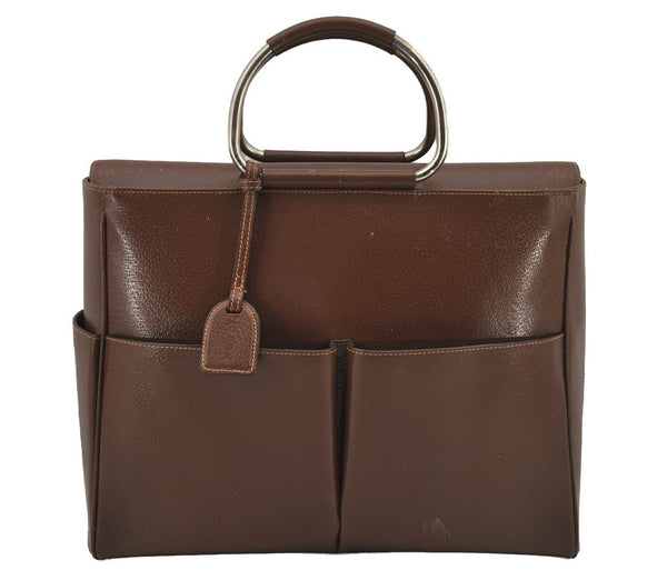 Authentic GUCCI Vintage Hand Bag Leather Brown Junk 8091J