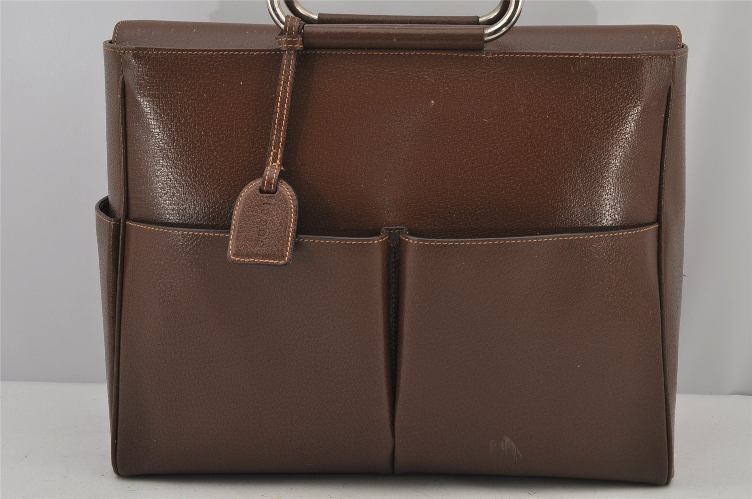 Authentic GUCCI Vintage Hand Bag Leather Brown Junk 8091J