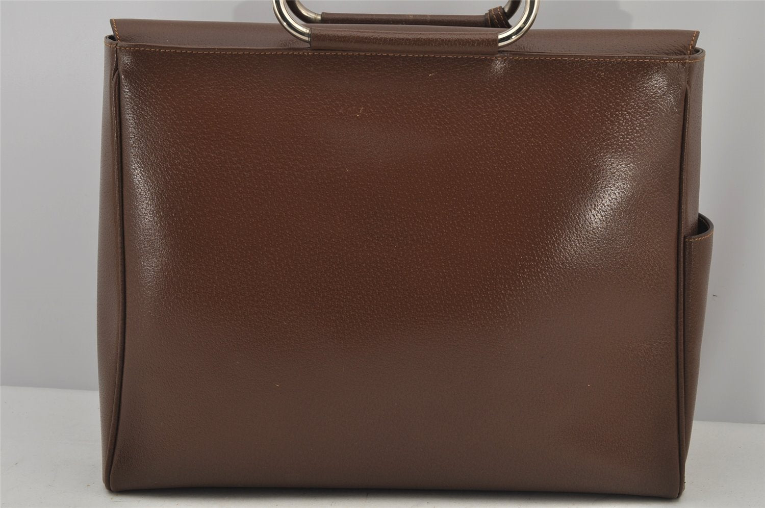 Authentic GUCCI Vintage Hand Bag Leather Brown Junk 8091J