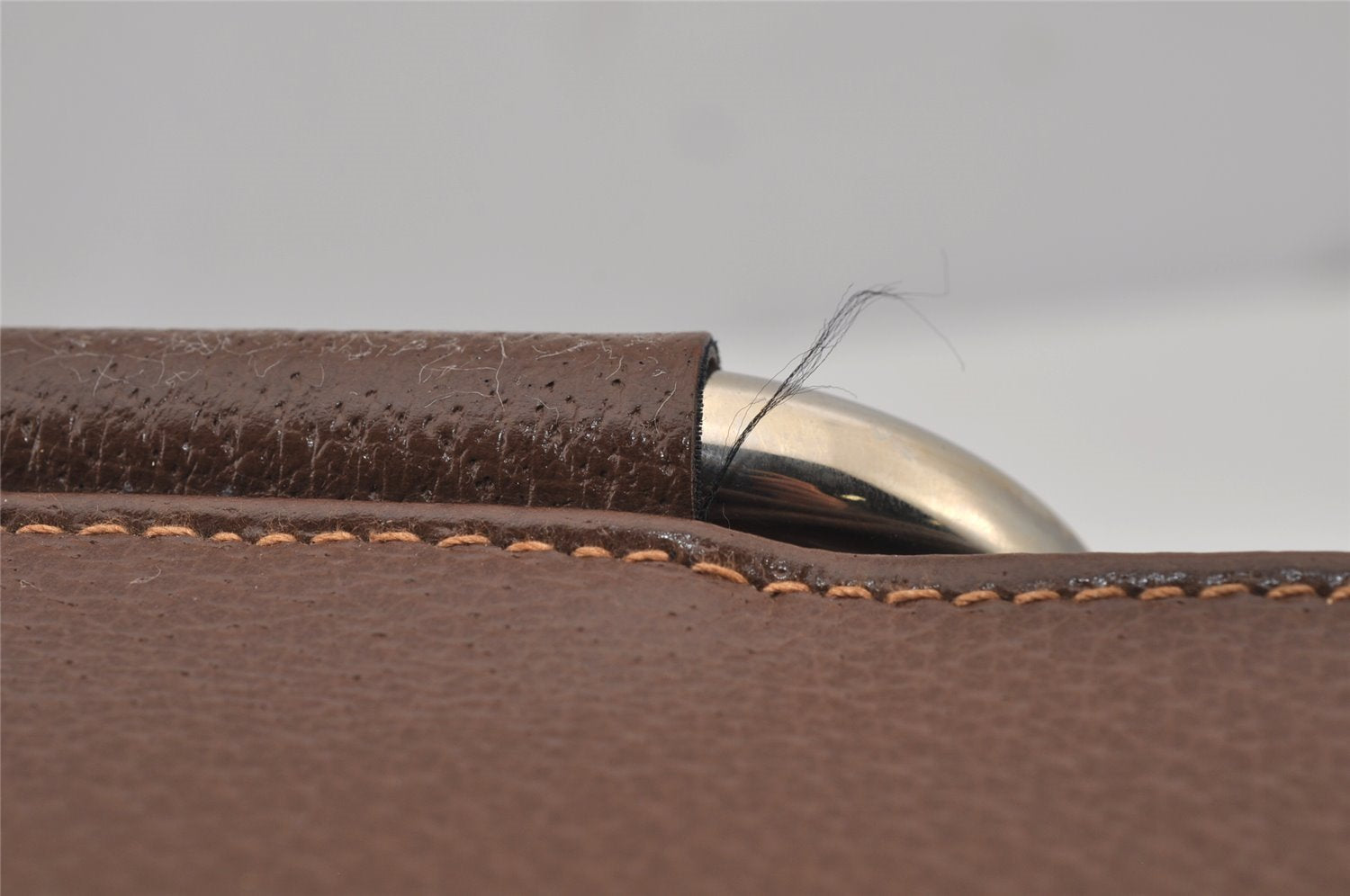 Authentic GUCCI Vintage Hand Bag Leather Brown Junk 8091J