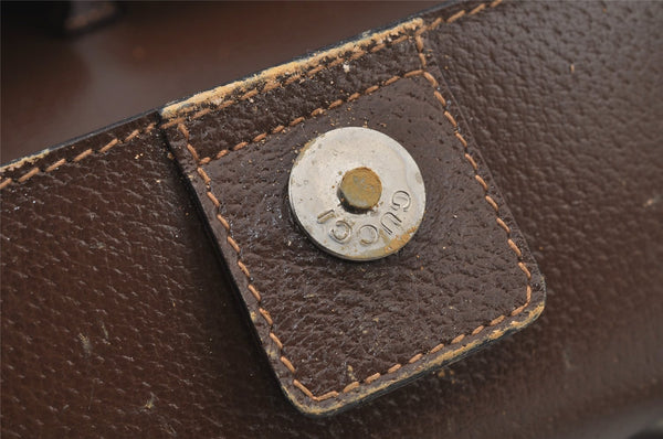 Authentic GUCCI Vintage Hand Bag Leather Brown Junk 8091J