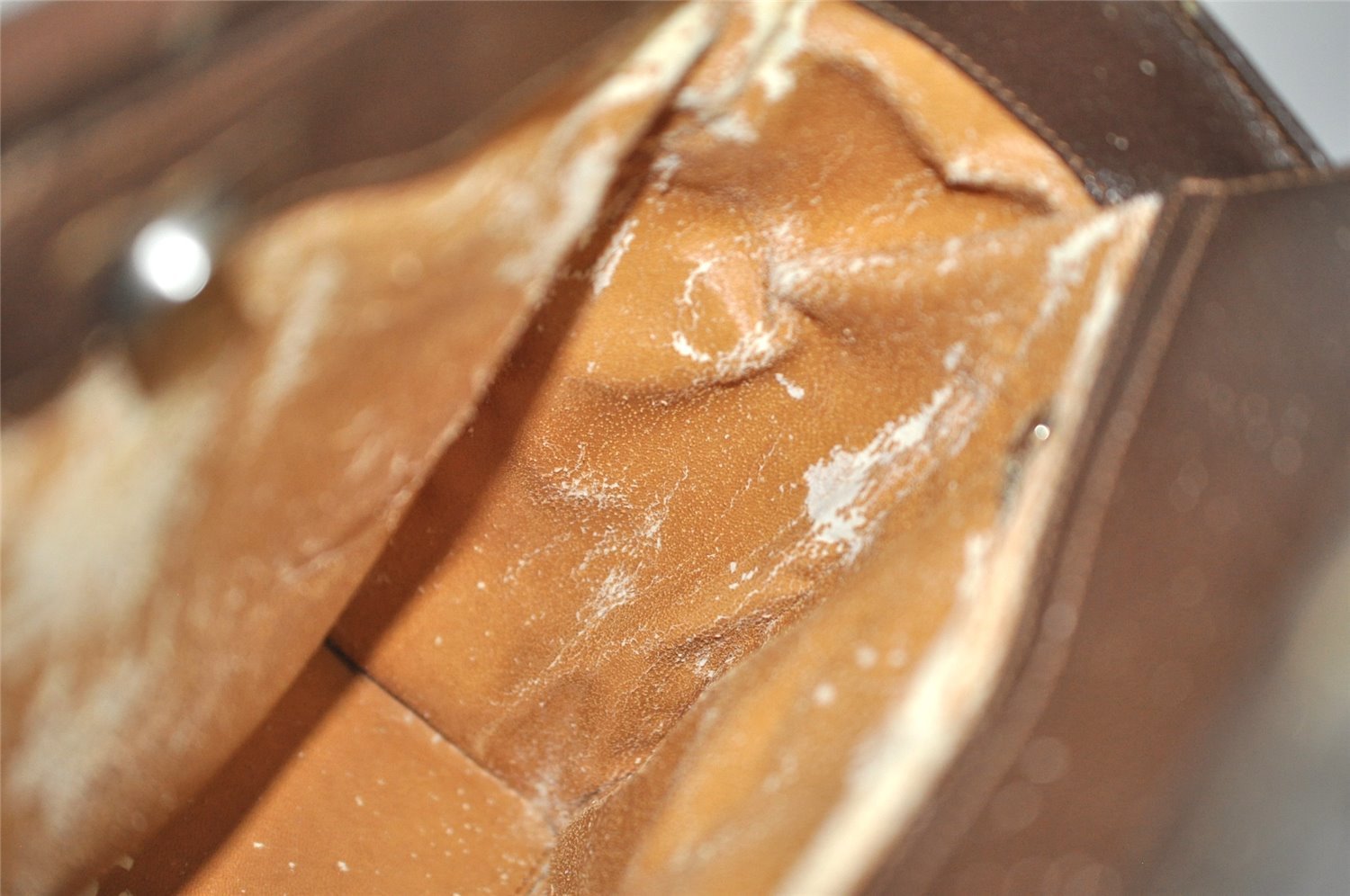 Authentic GUCCI Vintage Hand Bag Leather Brown Junk 8091J