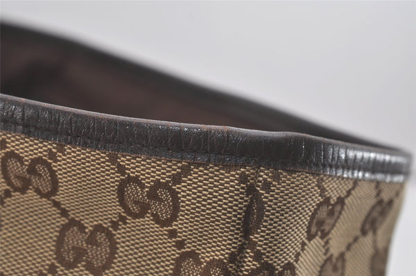 Authentic GUCCI Web Sherry Line Tote Bag GG Canvas Leather 137396 Brown 8092I