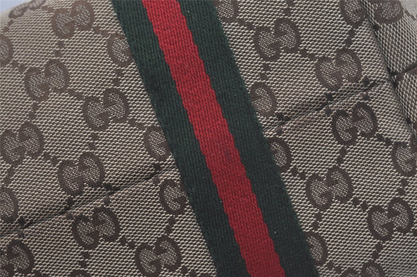 Authentic GUCCI Web Sherry Line Tote Bag GG Canvas Leather 137396 Brown 8092I