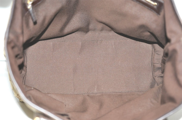 Authentic GUCCI Web Sherry Line Tote Bag GG Canvas Leather 137396 Brown 8092I