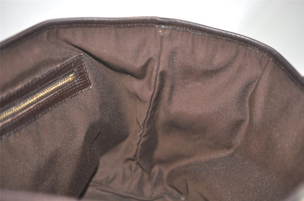 Authentic GUCCI Web Sherry Line Tote Bag GG Canvas Leather 137396 Brown 8092I