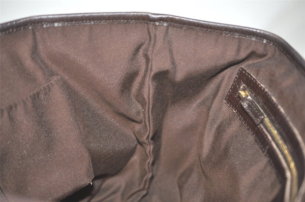 Authentic GUCCI Web Sherry Line Tote Bag GG Canvas Leather 137396 Brown 8092I