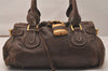 Authentic Chloe Vintage Paddington Leather Shoulder Hand Bag Brown 8092J