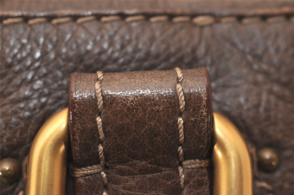 Authentic Chloe Vintage Paddington Leather Shoulder Hand Bag Brown 8092J