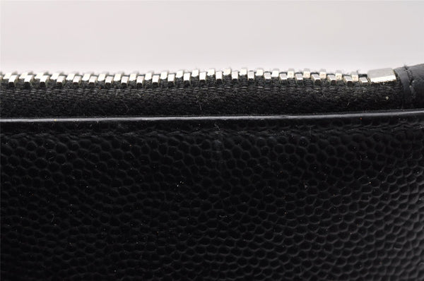 Authentic SAINT LAURENT Clutch Hand Bag Purse Leather Black 397294 YSL 8094I