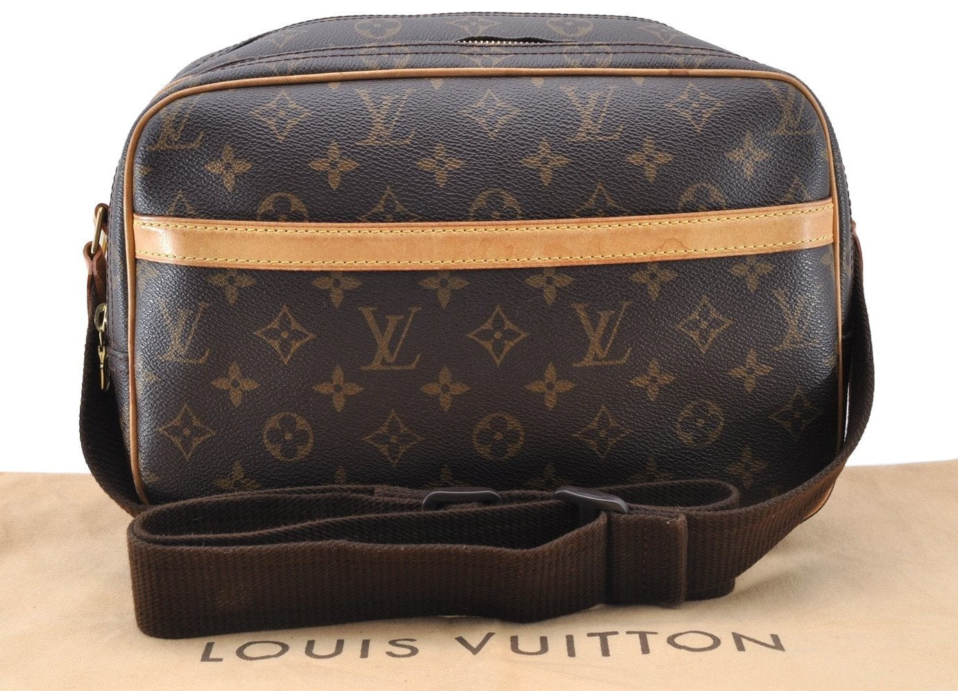 Authentic Louis Vuitton Monogram Reporter PM Shoulder Cross Bag M45254 LV 8095I