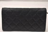 Authentic CHANEL Calf Skin Matelasse Long Wallet Purse CC Logo Black 8096J