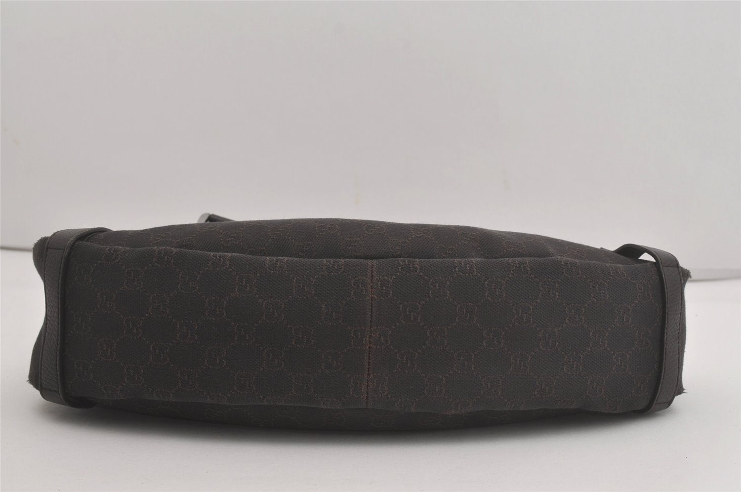 Authentic GUCCI Abbey Shoulder Tote Bag GG Canvas Leather 293578 Brown 8098I