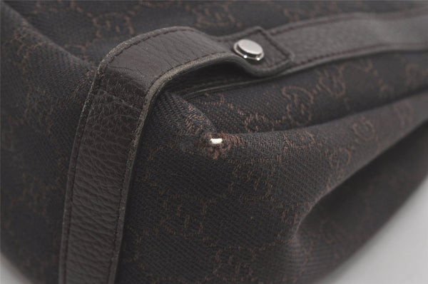 Authentic GUCCI Abbey Shoulder Tote Bag GG Canvas Leather 293578 Brown 8098I