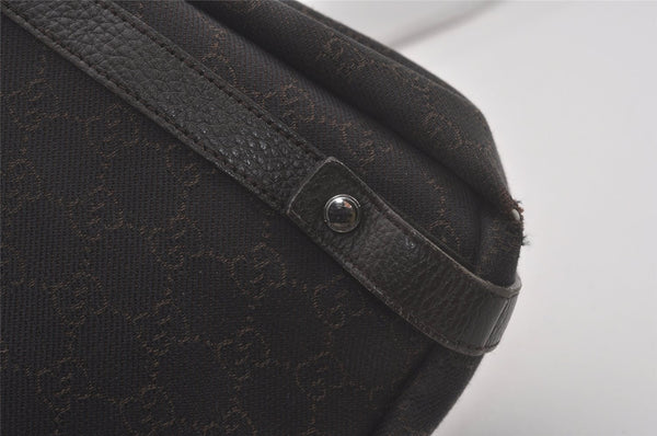 Authentic GUCCI Abbey Shoulder Tote Bag GG Canvas Leather 293578 Brown 8098I