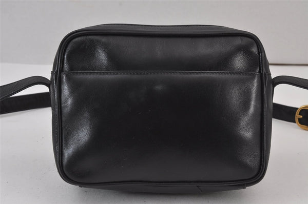 Authentic GUCCI Horsebit Shoulder Cross Body Bag Purse Leather Black Junk 8098J