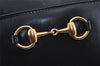 Authentic GUCCI Horsebit Shoulder Cross Body Bag Purse Leather Black Junk 8098J