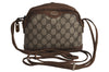 Authentic GUCCI Shoulder Cross Body Bag Purse GG PVC Leather Brown 8099J