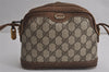 Authentic GUCCI Shoulder Cross Body Bag Purse GG PVC Leather Brown 8099J
