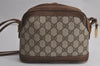 Authentic GUCCI Shoulder Cross Body Bag Purse GG PVC Leather Brown 8099J