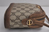 Authentic GUCCI Shoulder Cross Body Bag Purse GG PVC Leather Brown 8099J