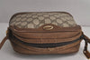 Authentic GUCCI Shoulder Cross Body Bag Purse GG PVC Leather Brown 8099J