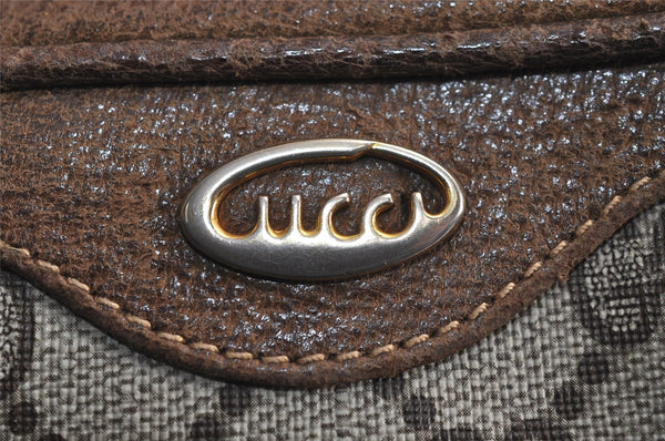 Authentic GUCCI Shoulder Cross Body Bag Purse GG PVC Leather Brown 8099J