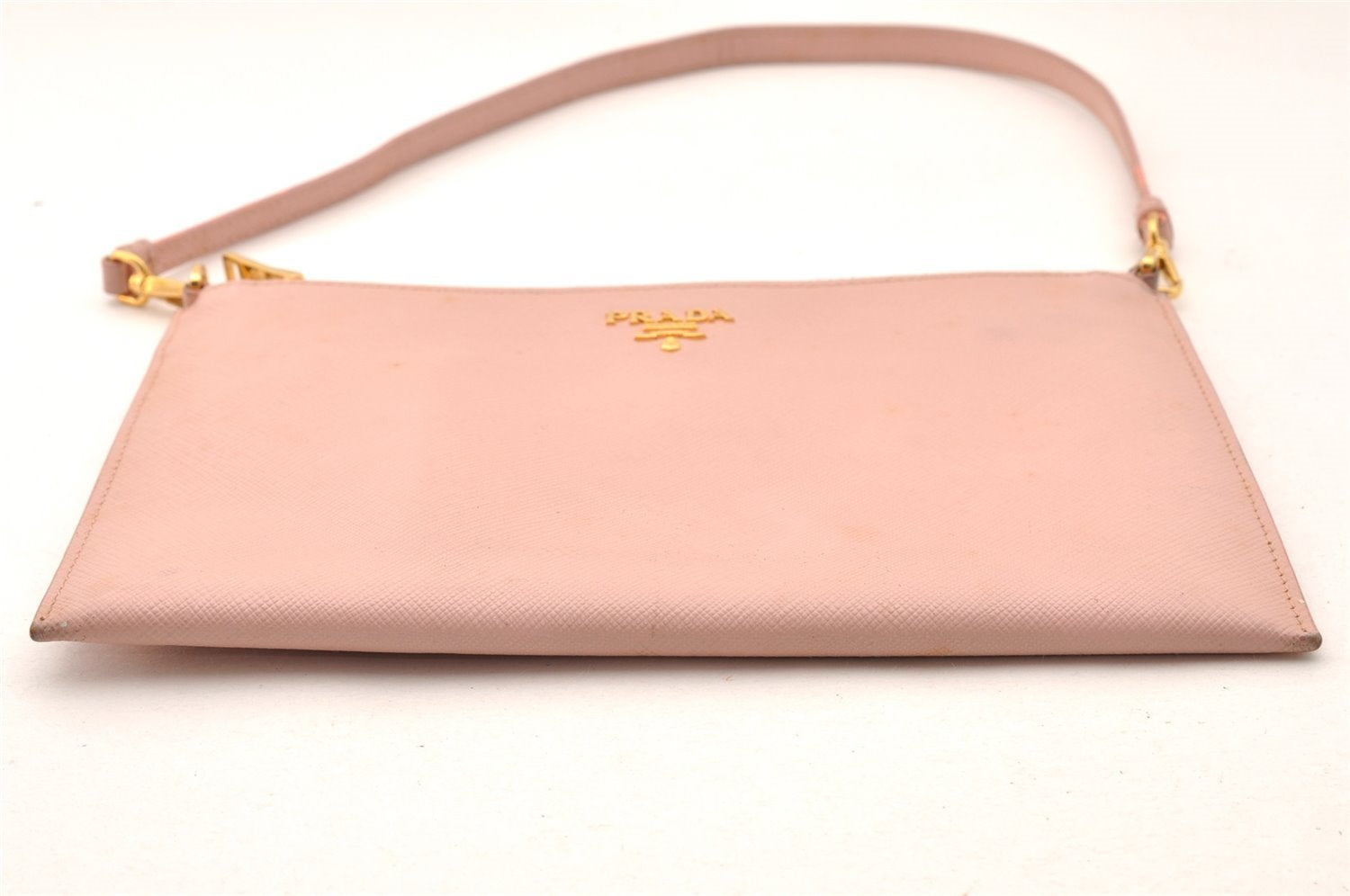 Authentic PRADA Saffiano Leather 2Way Shoulder Hand Clutch Bag Pink 8100I