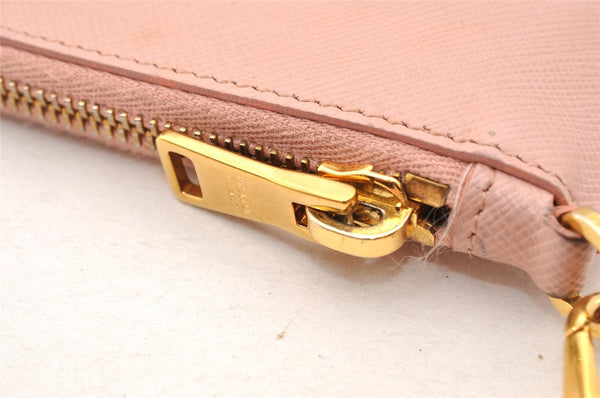 Authentic PRADA Saffiano Leather 2Way Shoulder Hand Clutch Bag Pink 8100I