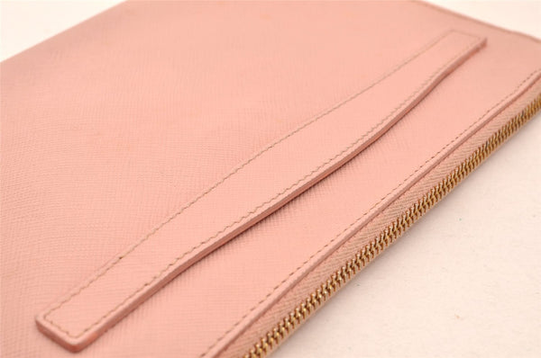 Authentic PRADA Saffiano Leather 2Way Shoulder Hand Clutch Bag Pink 8100I