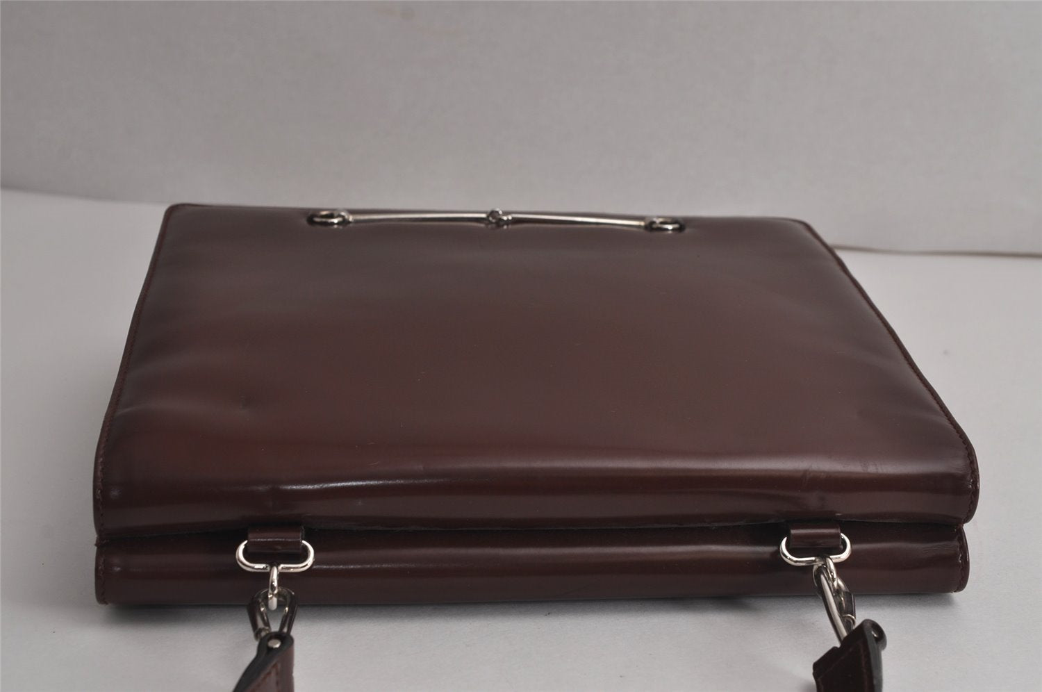 Authentic GUCCI Vintage Horsebit Shoulder Bag Purse Leather Brown Junk 8100J