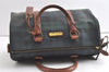 Authentic POLO Ralph Lauren Check PVC Leather 2Way Hand Boston Bag Green 8101J