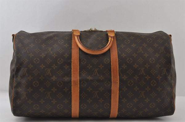 Authentic Louis Vuitton Monogram Keepall Bandouliere 55 M41414 Boston Bag 8103I