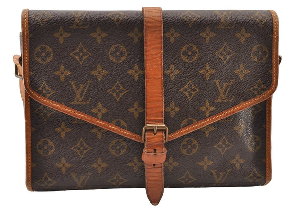 Auth Louis Vuitton Monogram Portable Serviette Desktop Shoulder Bag Junk 8104I