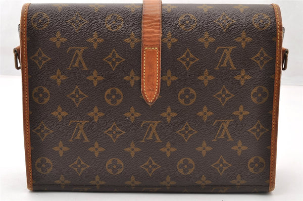 Auth Louis Vuitton Monogram Portable Serviette Desktop Shoulder Bag Junk 8104I