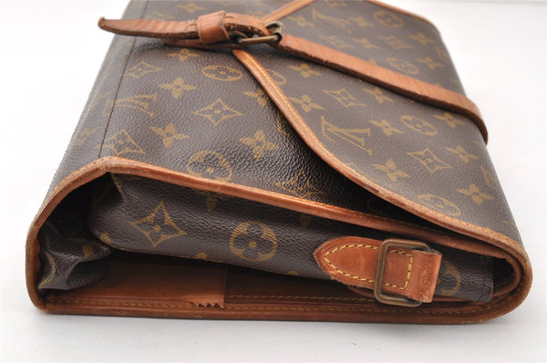 Auth Louis Vuitton Monogram Portable Serviette Desktop Shoulder Bag Junk 8104I