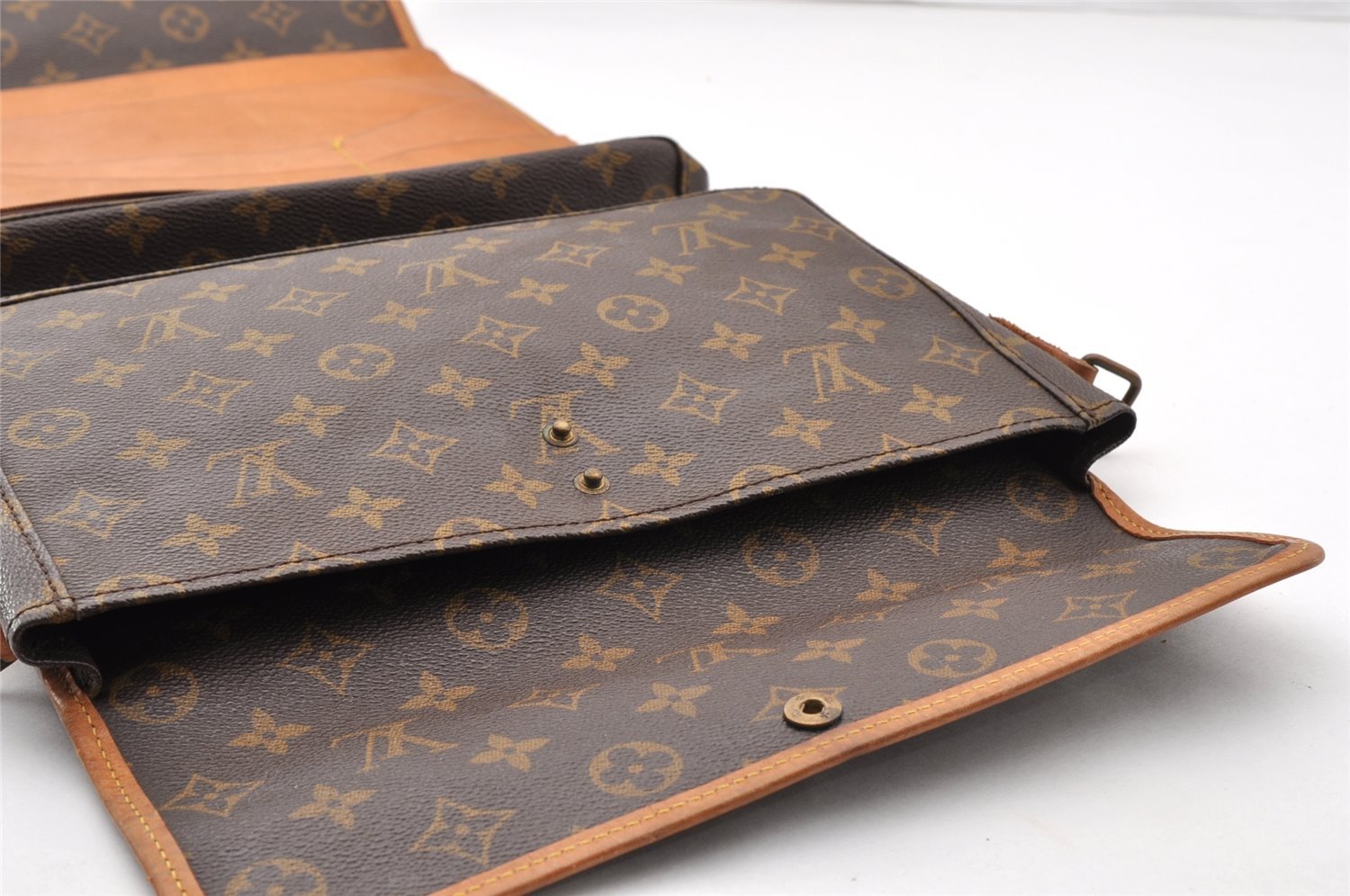 Auth Louis Vuitton Monogram Portable Serviette Desktop Shoulder Bag Junk 8104I