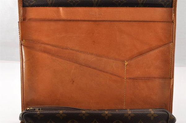 Auth Louis Vuitton Monogram Portable Serviette Desktop Shoulder Bag Junk 8104I