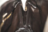 Authentic MARIO VALENTINO V Logo Tote Hand Bag PVC Leather Brown 8104J