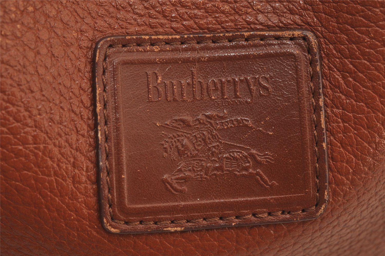 Authentic Burberrys Shoulder Cross Body Drawstring Bag Purse Leather Brown 8107J