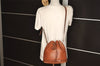 Authentic Burberrys Shoulder Cross Body Drawstring Bag Purse Leather Brown 8107J