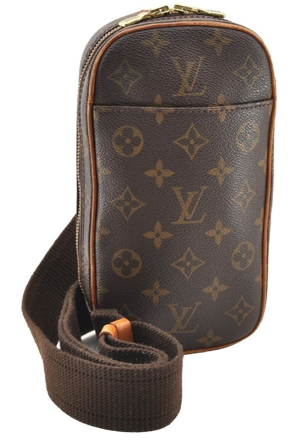 Authentic Louis Vuitton Monogram Pochette Gange Waist Body Bag M51870 LV 8109I