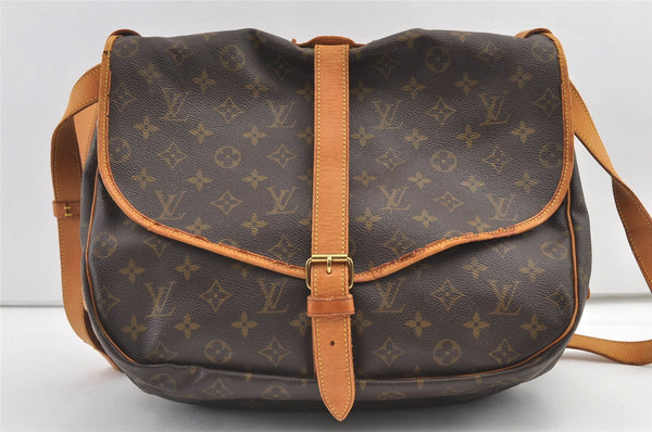 Authentic Louis Vuitton Monogram Saumur 35 Shoulder Cross Bag M42254 LV 8109J