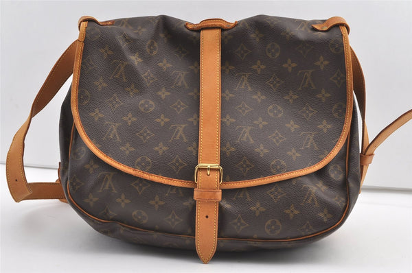 Authentic Louis Vuitton Monogram Saumur 35 Shoulder Cross Bag M42254 LV 8109J