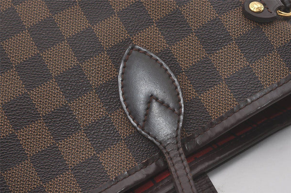 Authentic Louis Vuitton Damier Neverfull MM Shoulder Tote Bag N51105 LV 8111I