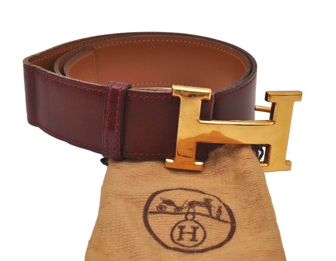 Authentic HERMES Vintage Constance Leather Belt Size 70cm 27.6