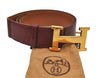 Authentic HERMES Vintage Constance Leather Belt Size 70cm 27.6" Bordeaux 8116I