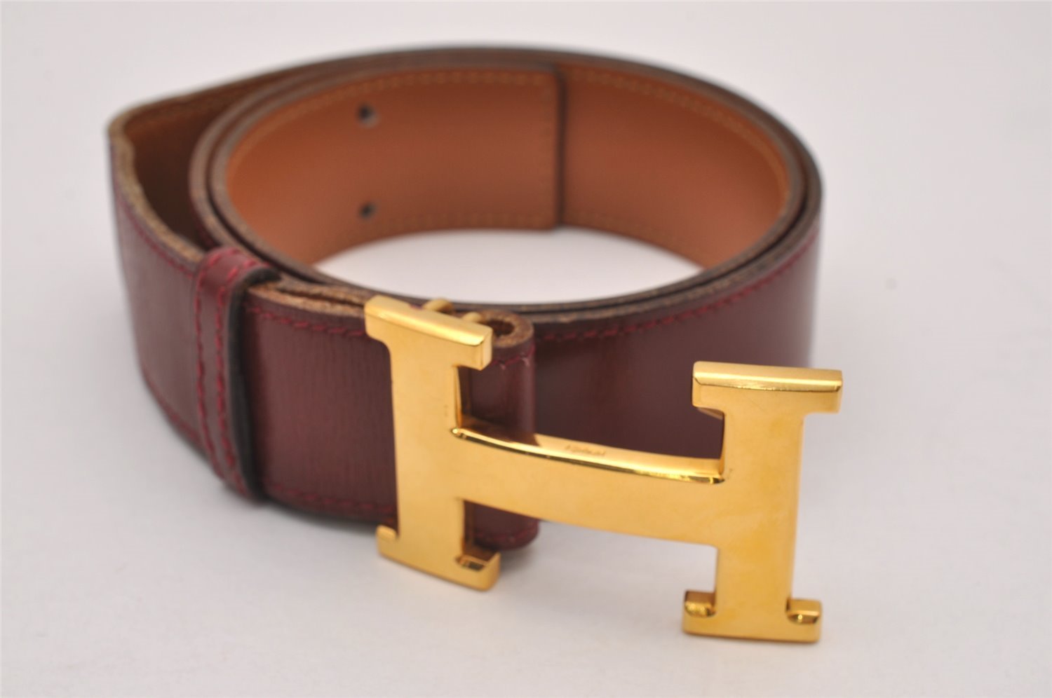 Authentic HERMES Vintage Constance Leather Belt Size 70cm 27.6