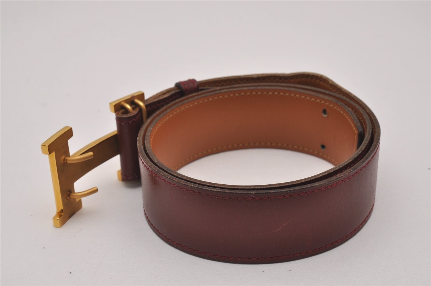 Authentic HERMES Vintage Constance Leather Belt Size 70cm 27.6